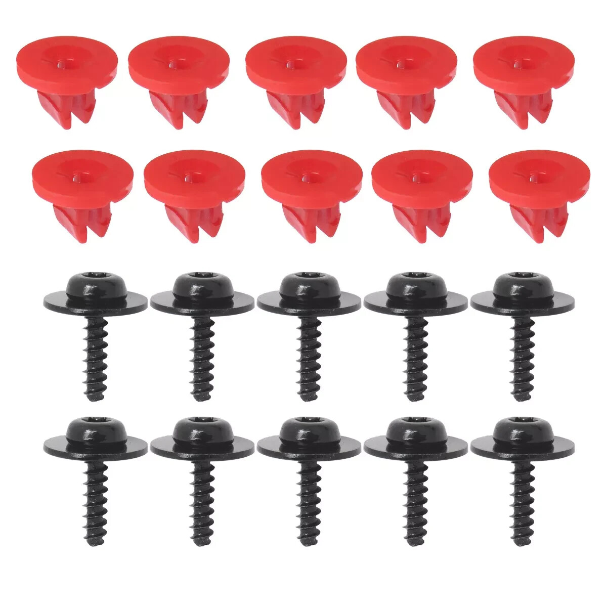 10-Piece Screw And Body Clip Set For Audi Undertray - Engine Cover Fasteners, OEM #8D0805121, Metallic Finish