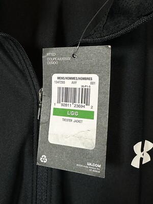 Under Armour Twister Jacket Full Zip Sports Size L Black