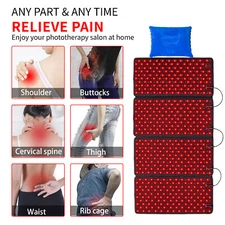 40W Infrared Red Light Therapy Mat For Full Body Pain Relief 968 LEDs 4 Pads