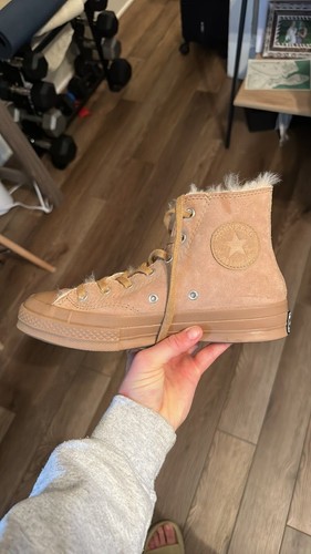 Converse Chuck 70 Hi shearling sneakers in iced coffee, Women\u0026#039;s size 8  | eBay