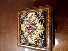 Vintage Jewelry Case Tape  Snap. Closure . Tapestry On Top