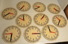 Vintage 10 Pc 1977 Scholar's Clock Faces Educational Clocks Childhood Learning
