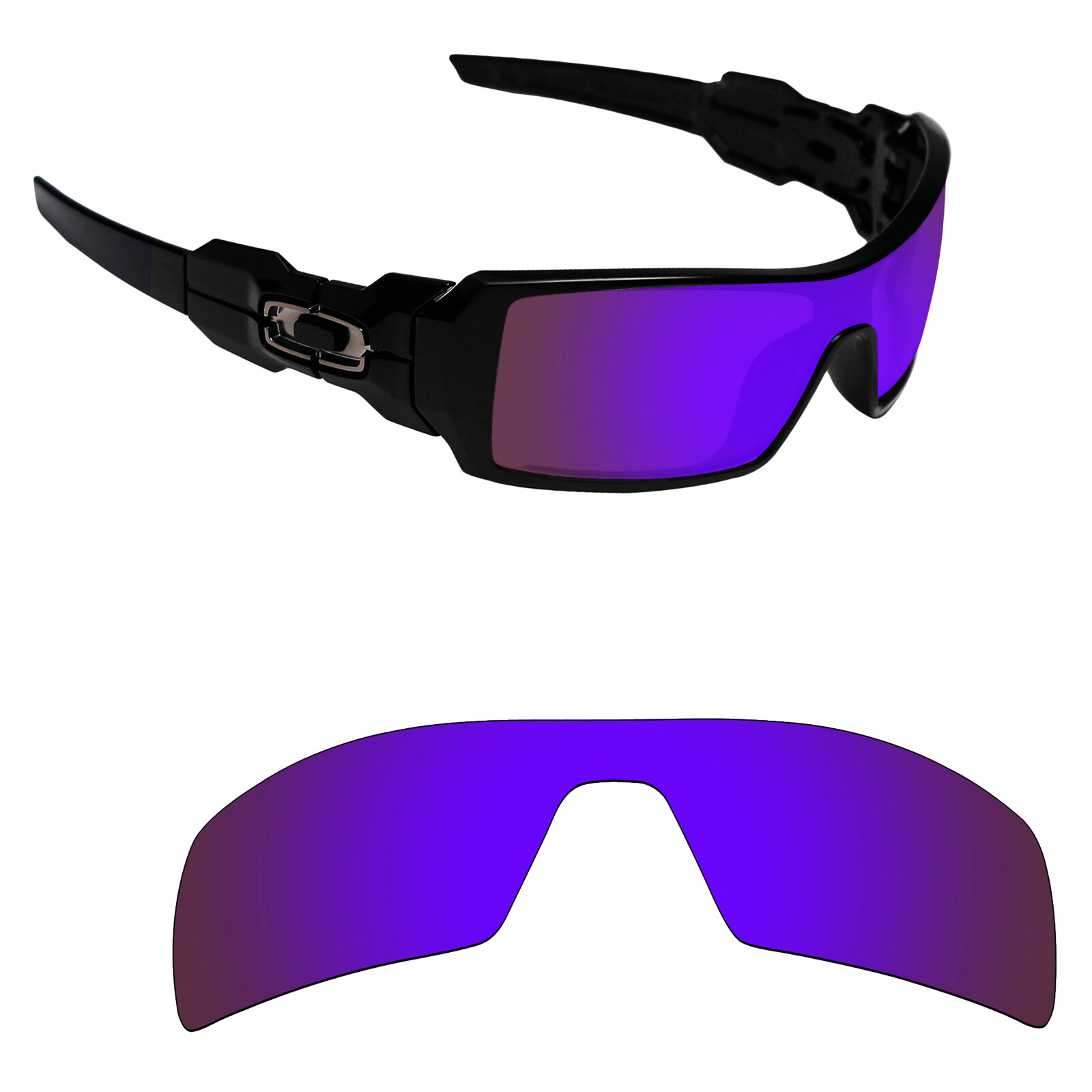 Hawkry Polarized Replacement Lenses for-Oakley Oil Rig Sunglass Plasma Purple