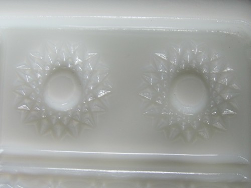 ANTIQUE EAPG WHITE GLASS DESK SET BASE STAND - HOLDER BASE 7" WIDE - Picture 3 of 6
