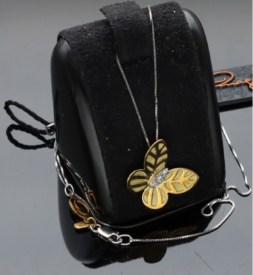 HALSKETTE mit SCHMETTERLING in 18 Kt Gold von Luigi Quaglia