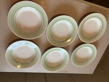 weatherby hanley falcon ware Soup Bowls X6 Green Vintage