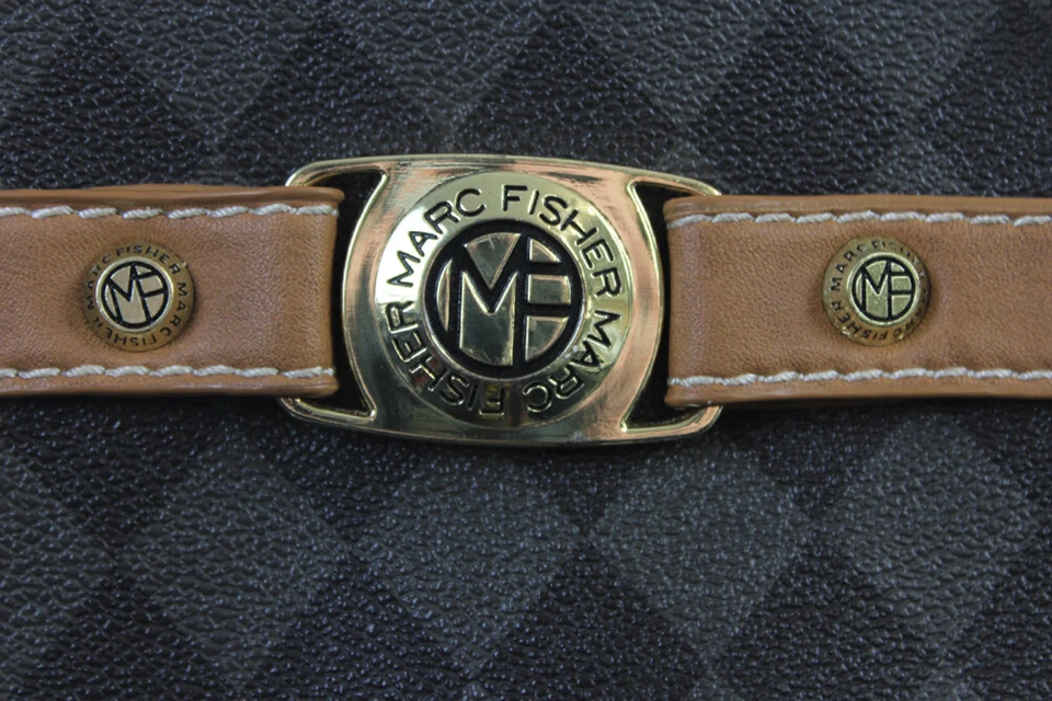 Bolso de Mano Marc Fisher Marrón a Cuadros Mate con Cinturón Foto 4 de 4