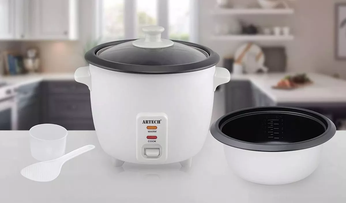 1.8L Automatic Rice Cooker with Removable Rice Bowl, White, Warm