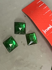 antique mosaic glass tiles cabachon craft jewelry lot vintage emerald green 25