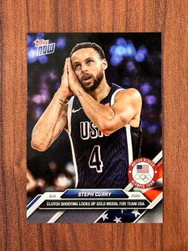 2024 Topps NOW Olympics Steph Curry Team USA Basketball Gold Medal #27