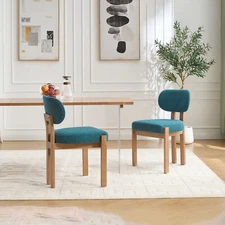 Wood Dining Chairs Set of 2, Modern Upholstered Kitchen Chair For Dining Room
