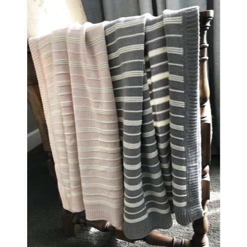 Alrona Stripe Baby Blanket 30"x40" (Petal Pink) NEW for 2018 Spring & Summer - Picture 3 of 7