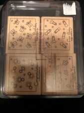 Stampin Up Fabulous Four Wood Stamps Retired