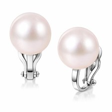 Freshwater Cultured Pearl Clip-On Earrings for Medium, Platinum Clip on