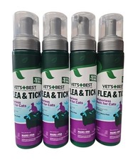 Lot of 4 Vet's Best Waterless Cat Protection Bath Foam Flea/Tick 5 oz BB 10/26