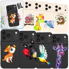 For iPhone 17 Pro 15 12 14 16 Tough TPU Case Exquisite Animal Design Phone Cover
