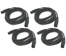 4 DJ Pro Audio 15 Foot 3 Pin Male to Female PA Speaker Mixer XLR Cable Package
