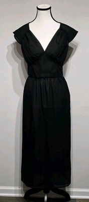 NEW Tach Clothing Alma Chiffon Dress Size S Black Sheer Back Empire Waist $229