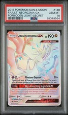 2018 POKEMON SUN & MOON FORBIDDEN LIGHT SECRET FULL ART/ULTRA NECROZMA GX PSA 10