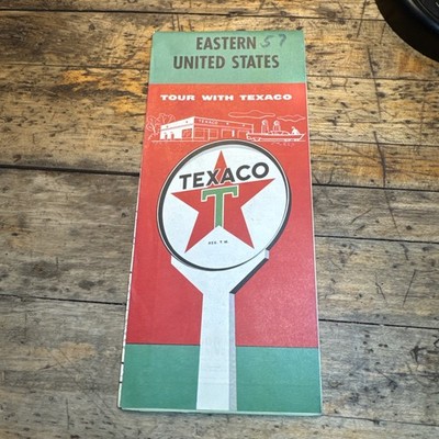 Vintage 1950s Eastern United States Road Map Texaco Oil Co Highway Map.