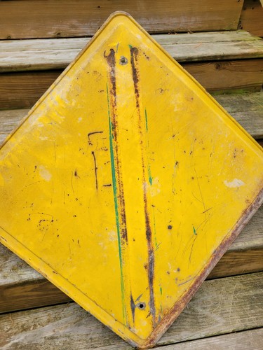 Vintage Watch For Children Street Highway Sign 30x30 Raised Edges OLD - Picture 8 of 11