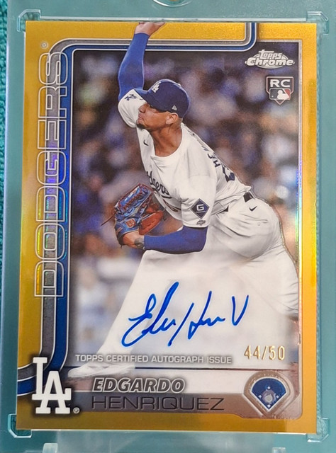 2025 Topps Chrome Edgardo Henriquez RC Autograph Gold 44/50 #RA-EH LA Dodgers