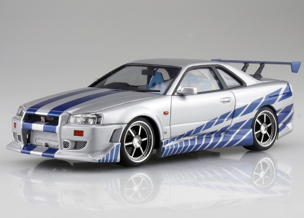 Aoshima 1/24 Fast & Furious NISSAN SKYLINE R34 GT-R Plastic Model