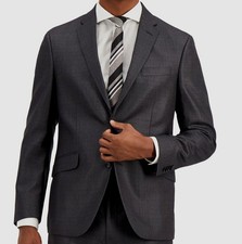 Kenneth Cole Reaction Men's Gray Solid Slim-Fit Sport Coat Suit Jacket Size 48R