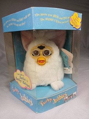 Hasbro Furby Babies 70-940 Light Blue White Pink Hair Blue Eyes
