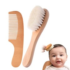 Baby Haarbürste und Baby Kamm Set, Baby-Haarbürste, Babyhaarbürsten mit weichen 