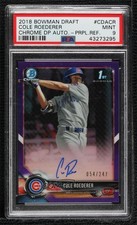 2018 Bowman Draft Chrome Pick Purple Refractor Cole Roederer PSA 9 MINT Auto s1i