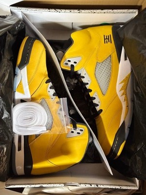 Nike Air Jordan 5 Retro Tokyo 23 Yellow Wolf Grey Black Men's