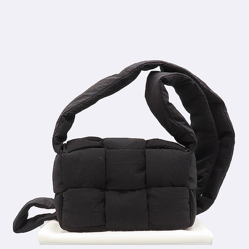 Bottega Veneta 755182 Black Padded Intrecciato Candy Cassette Mini Crossbody Bag
