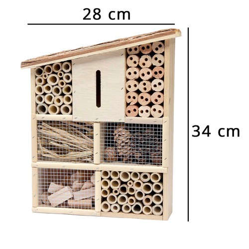 Insektenhotel „Müritz“ Insektenhaus Nisthilfe Bienenhaus Nadelholz Bambus groß - Bild 5 von 5