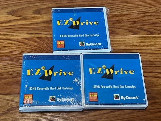 9 EZ Drive Syquest 135 MB Removable Hard Disk Cartridge Lot 3 SEALED