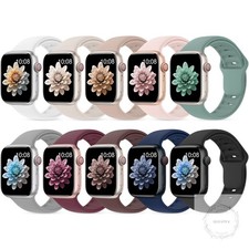 10 Pack Silicone Bands Compatible with Apple Watch 38mm 40mm 41mm 42mm 44mm 45mm