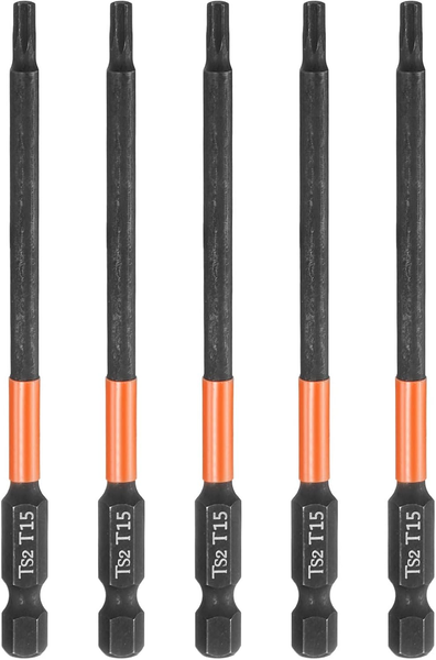 "5 StüCk T15 Torx Bit Schraubendreher Bit Set 100Mm Lang 1/4\" Magnetisch Sechskan"-image