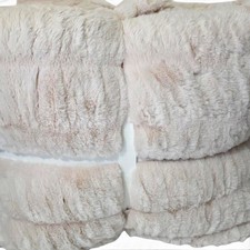 Pottery Barn Teen XL Twin Ruched Faux Fur Comforter Blush Pink Plush Cozy Dorm