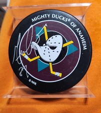 Guy Hebert Anaheim Mighty Ducks Autographed Signed Puck NHL