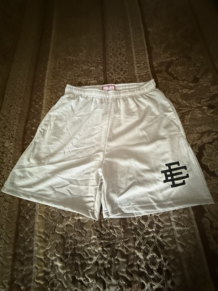 Eric Emanuel EE Shorts Basic White with Black Logo size Large