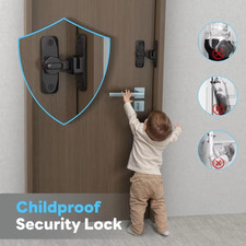 Black Anti Theft Zinc Alloy Sliding Door Bolt Security Latch Home Door Lock