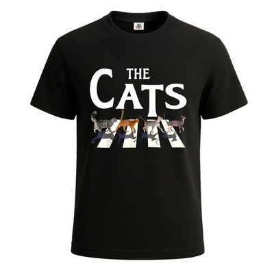 The Cats Abbey Road Shirt Lustig Katzenliebhaber Herren T-Shirt Lustig Party Shirt Top