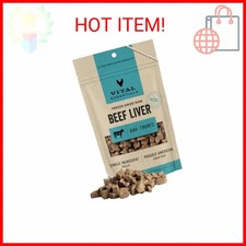 Vital Essentials Freeze Dried Raw Single Ingredient Dog Treats, Beef Liver, 2.1