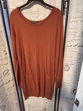 Burnt Orange Sweater Dress Large Pockets