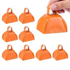 3" Cow Bells for Football Games, 10Pcs Cowbells Loud Noise Makers, Orange