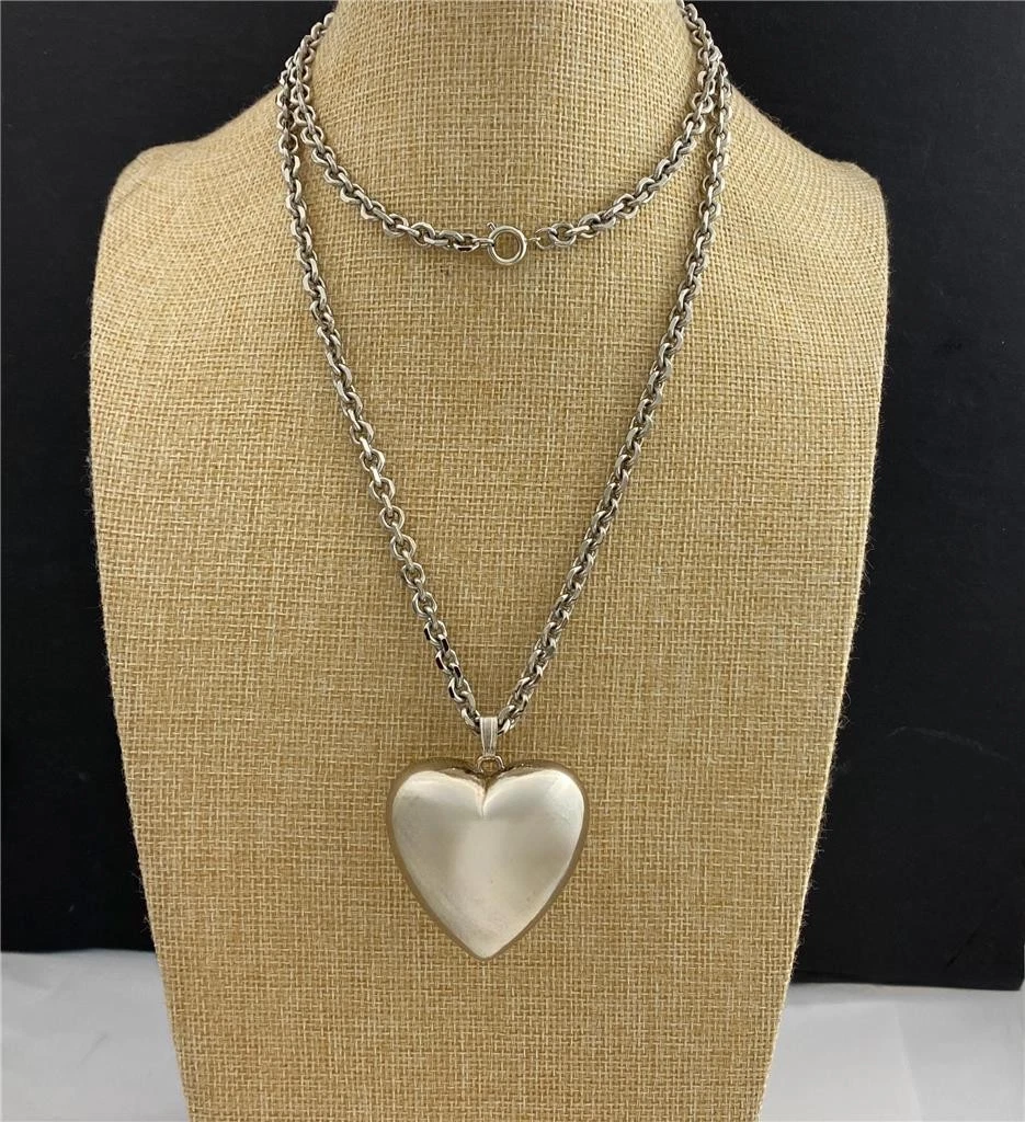 Puffy Heart Pendant In Retro Costume Necklaces & Pendants for sale