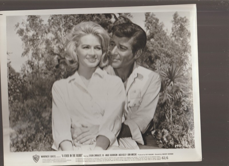 8X10 B&W   PHOTO OF-SCENE-ANGIE DICKINSON AND EFRAM ZIMBALIST JR.