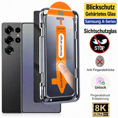 Blickschutz Glas Panzerfolie für Samsung Galaxy A54 A55 A56 A57 A37 A36 A35 A34