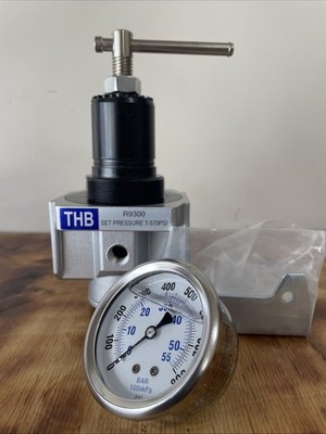 1'' NPT Inline Air Compressor Regulator with Pressure Gauge THB R9300 R936N