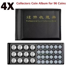 4X 96 Coin Collection Album Coins Penny Money Storage Case Holder 50P ,£2 ,£1 UK